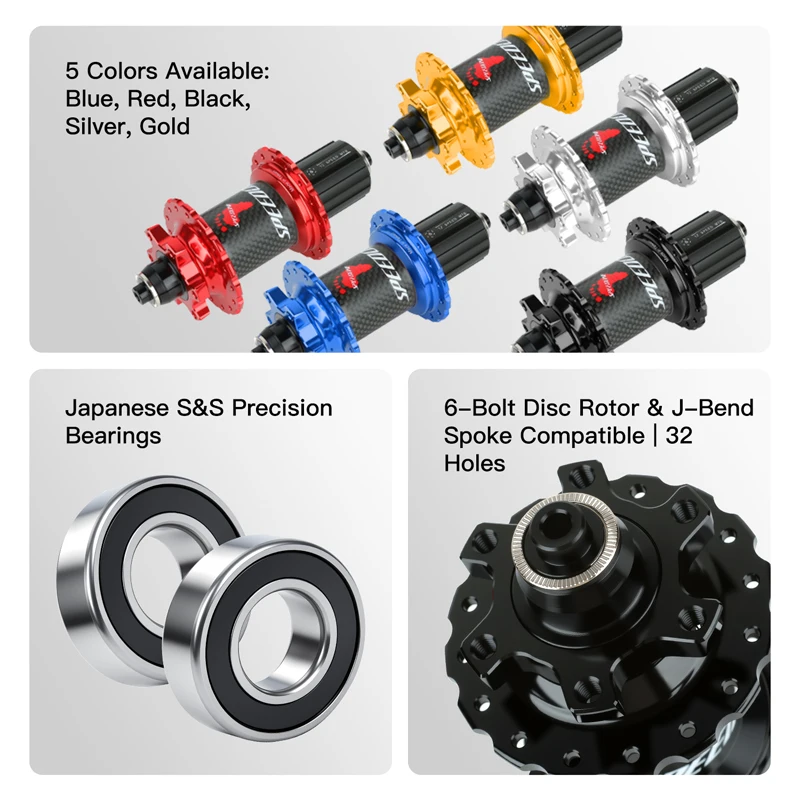 SPEEDONE Pilot Bicycle Carbon Fiber Hub 32H HG Tower Base 120 Click QR/TA Lightweight Mountain Bike Bearing Hub Set Bikes Parts