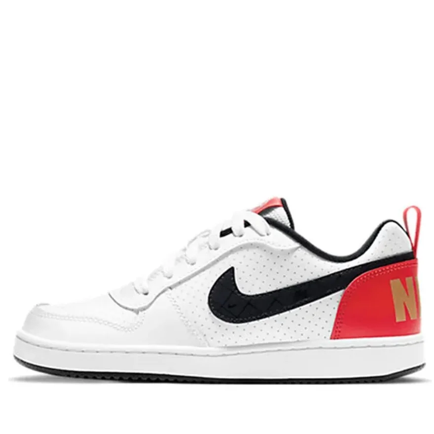 Nike Court Borough Low Cuir synthétique Tendance Confortable Casual Low Top Kids Board Shoes Teenagers