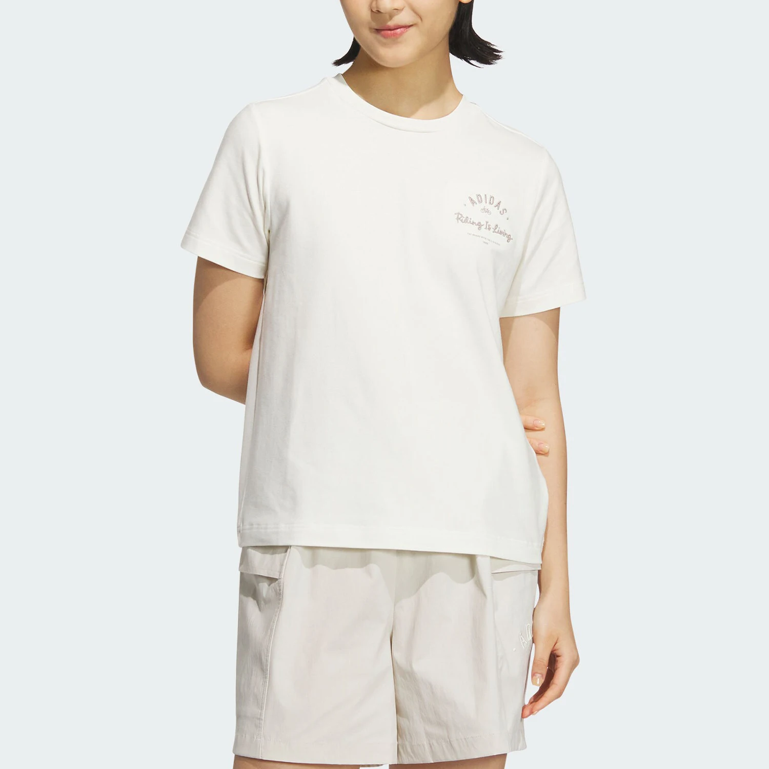 

Adidas genuine 2024 New Women's Knitted Sports Loose Short Sleeve T-Shirt JN7777