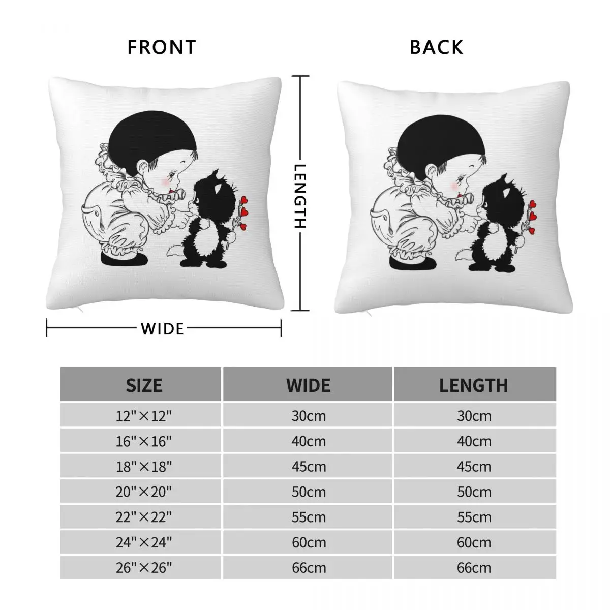 Pierrot Lovesick Clown Square Pillowcase Polyester Linen Velvet Printed Zip Decor Car Cushion Case Wholesale 45x45