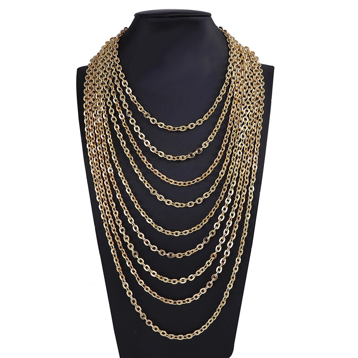 

ZAA Multilayer Metal Chains Boho Vintage Tassels Necklaces for Women Holiday Party Jewelry Neck Accessories