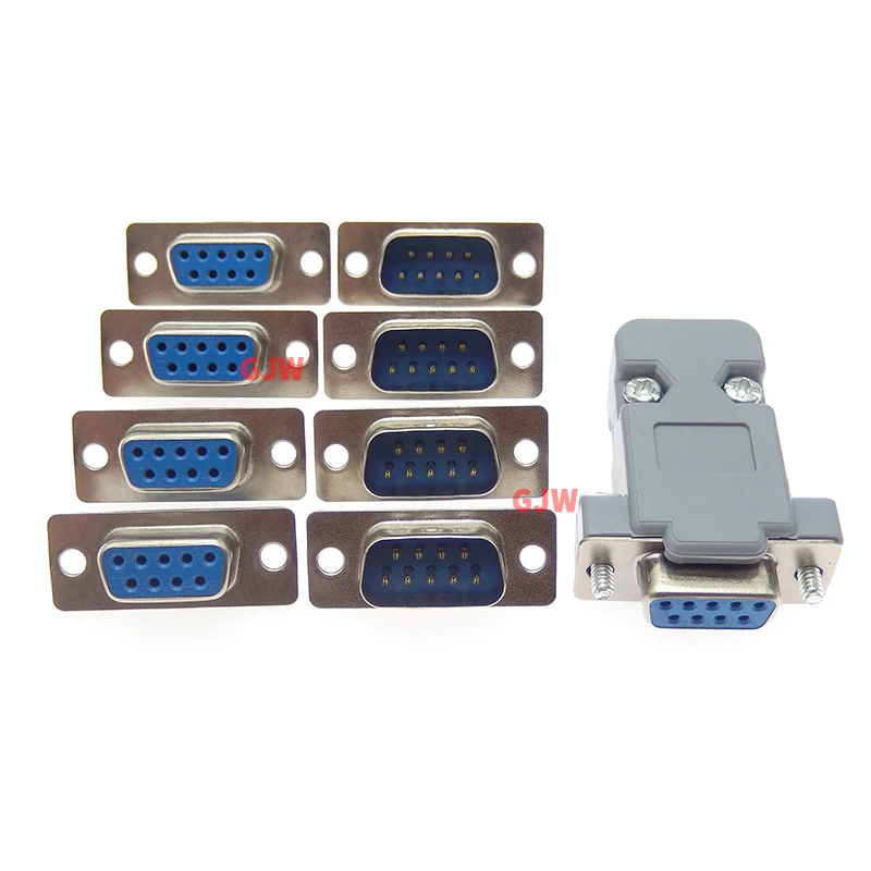 2PCS DB9 d-sub connectors Plug rs232 9 pin jack socket adapter female Male DP9