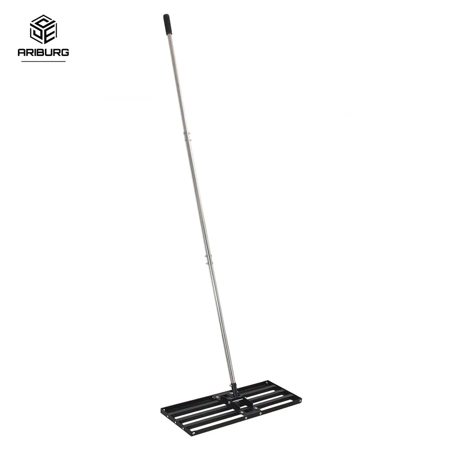 

Black Lawn Leveling Rake Heavy Duty Stainless Steel Ground Plate Rake for Lawns for Garden Backyard Yard Golf Couse Farm