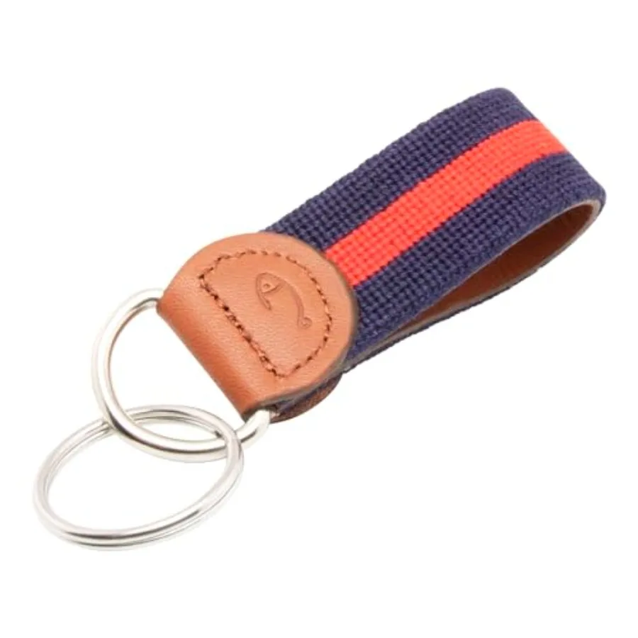 

Leather Hand-Stitched Needlepoint Key Fob or Key Chain for Everyday Use Durable Craftsmanship with Elegant Design Perfect for K
