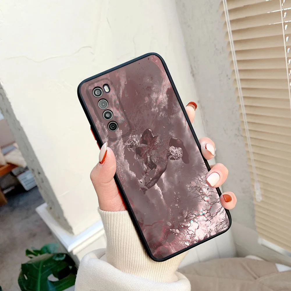 Phone Case For Samsung S24 S23 S22 S21 S20 S10 A54 A71 A72 A73 Note20 Ultra Vaporwave Girl Anime Matte Frosted Translucent Cover