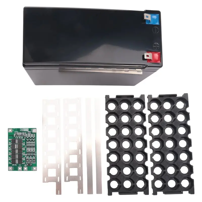 

N84R 12V 7Ah Battery Box Holder For 18650 Battery 3X7 Nickel With Storage Box Part With PCB Board DIY Battery Pack Organizer