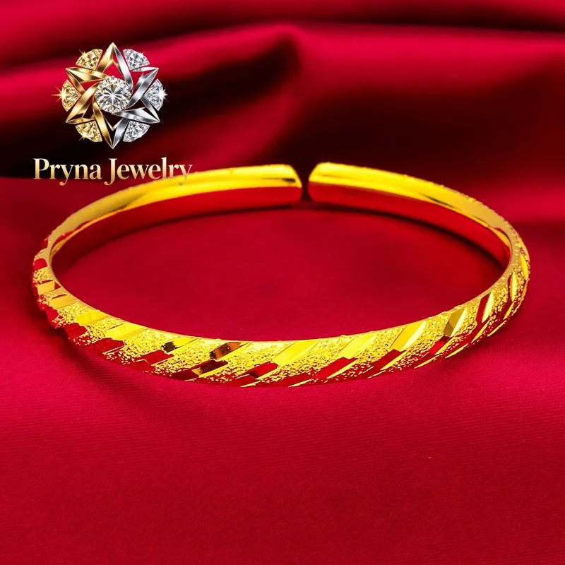 Pryna Jewelry  Meteor shower opening ladies bracelet women 24K gold, AU999 low-key workplace commuting to show high-end texture