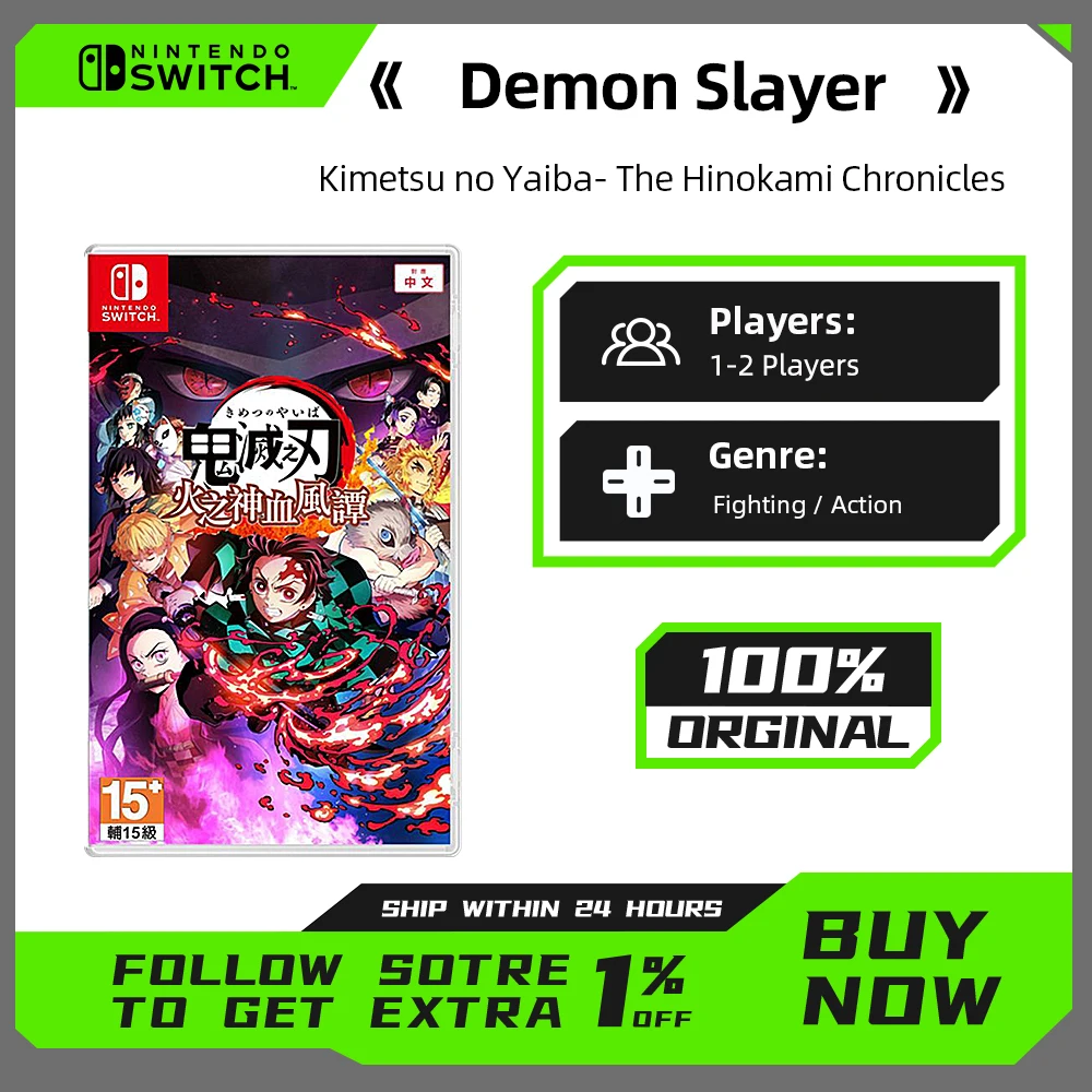 Demon Slayer: The Hinokami Chronicles Nintendo Switch Game Deals 100% Original Physical Game Card for Switch