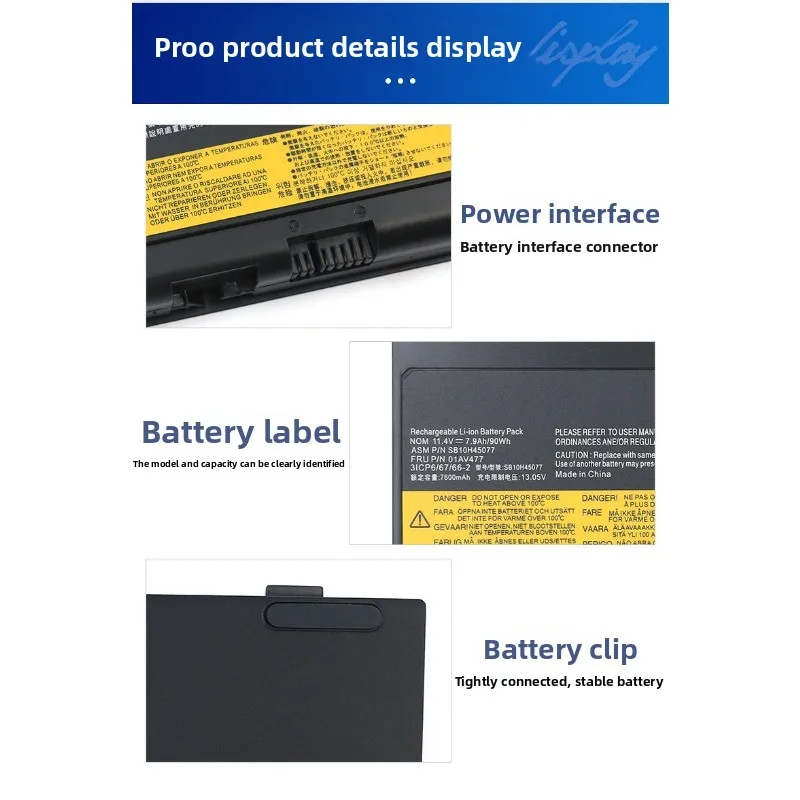 

01AV477 00NY492 for Lenovo ThinkPad P50 P51 P52 Laptop Battery High Quality High Capacity Battery Replacement Bateria