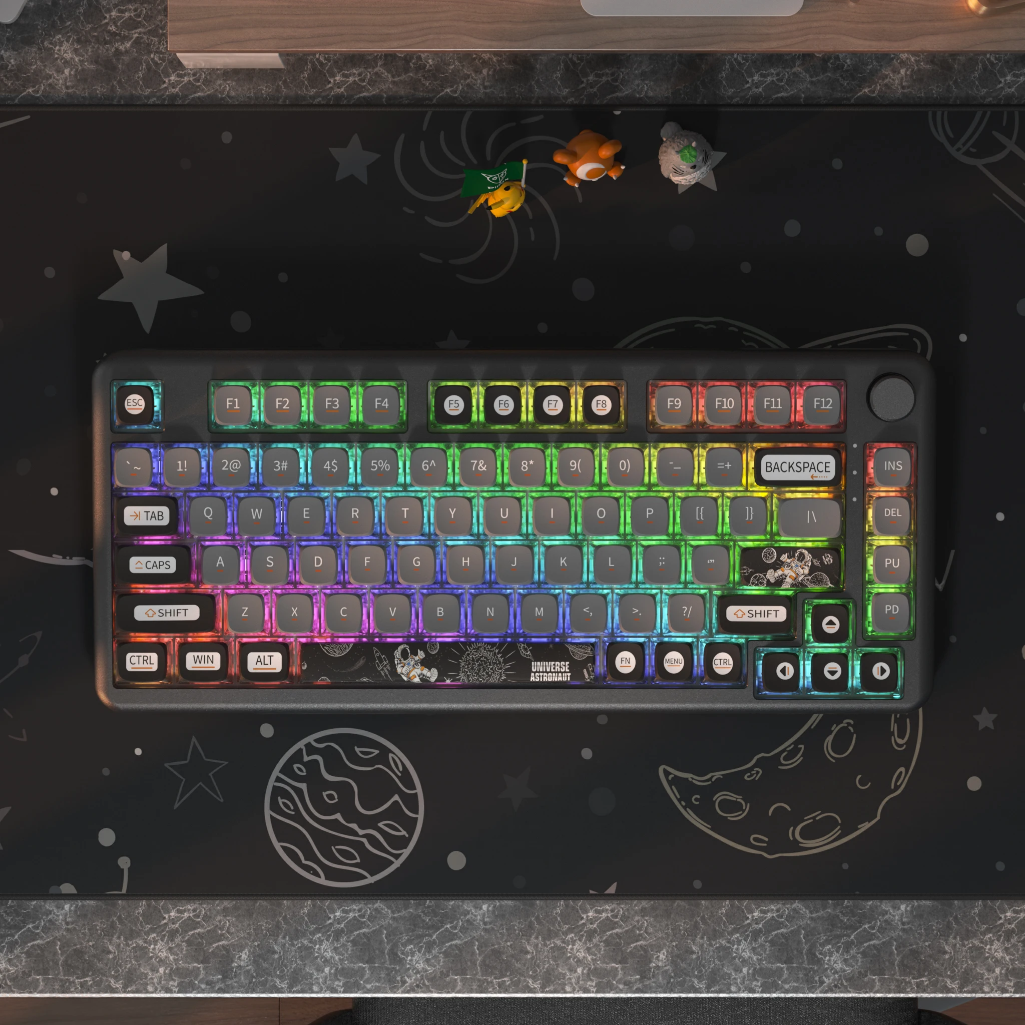 Roaming space transparent keycap PBT thermo-sublimation custom keyboard keycap