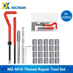 XUCHAUN M3-M16 Thread Repair Tool Kit 25-131pcs Spanner Wrench Thread Repair Bit for Restoring Damaged Thread Kit