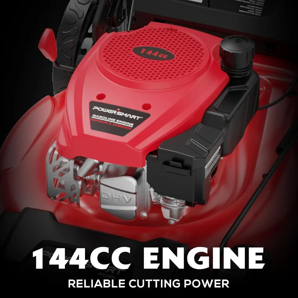 جزازة العشب بالغاز بمحرك 21 بوصة 144cc OHV مع قدرة التعبئة - جزازة دفع 2 في 1 لصيانة الفناء بكفاءة