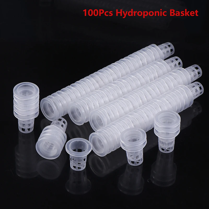 Y 100Pcs Hydroponic Basket Garden Vegetable Soilless Grow Net Pot Aeroponics Plastic Planting Mesh Pots