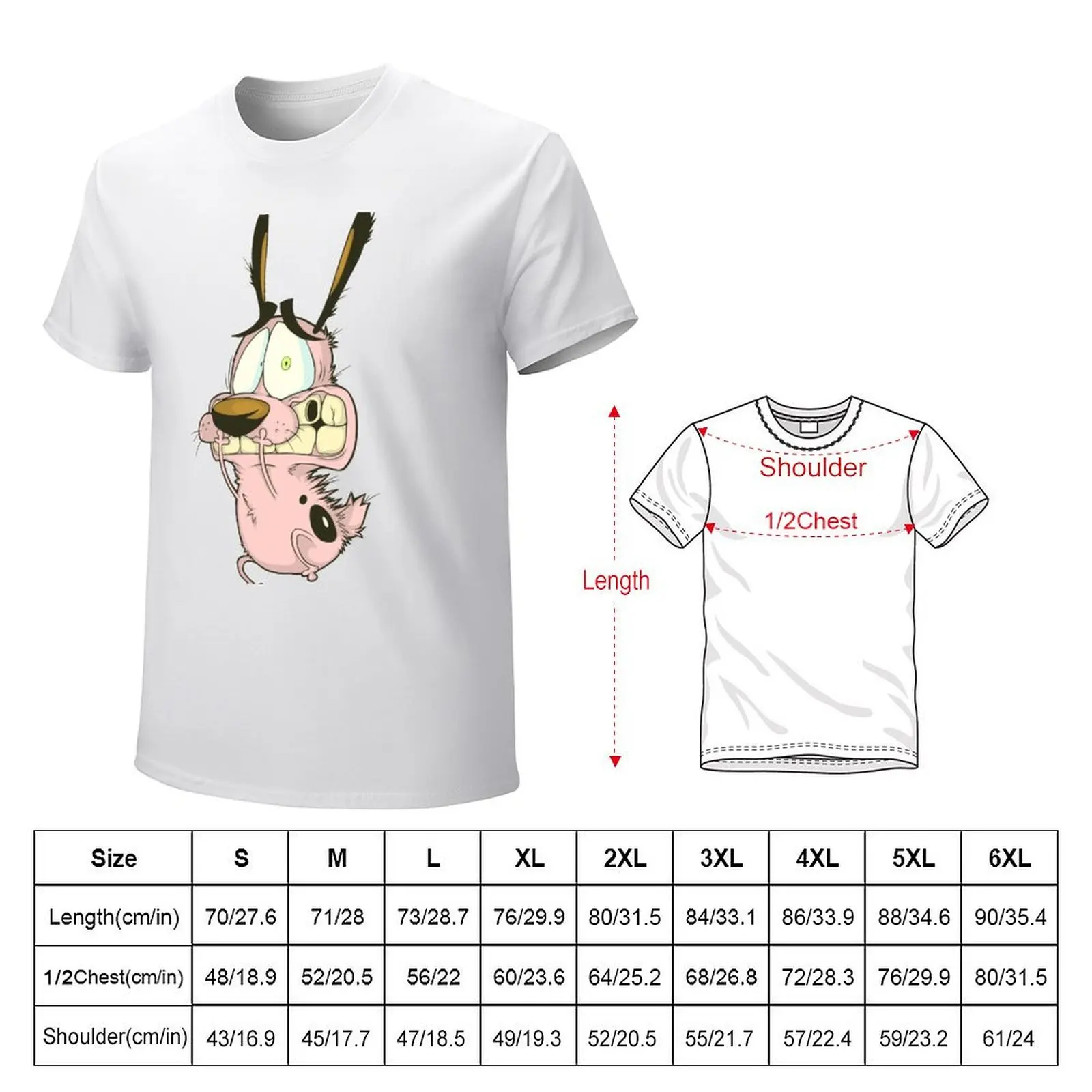 Courage, Cowardly Dog 3 T-Shirt kawaii clothes summer tops mens cotton t shirts