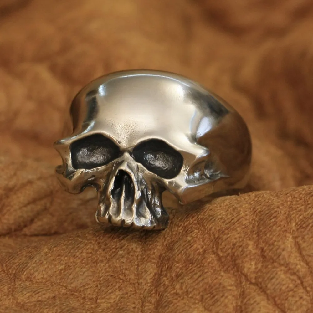 

LINSION Skull Ring Cupronickel Mens Biker Rock Punk Jewelry CP171 US Size 7~15