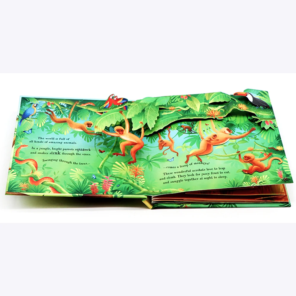 Peep Inside Usborne Pop-Up Animals in English 3D Flap Picture Book Baby Children Enlightenment Reading Books for kids