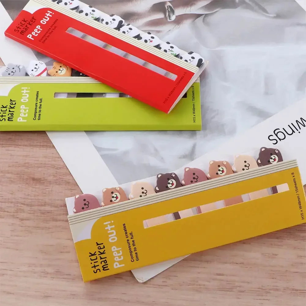 Koreanisches Schreibwaren-Set mit Cartoon-Tieren, Niedliche Sit N Times Klebenotizen, Persönliche Mini-Notizzettel, Süße Büroartikel – Detail 3