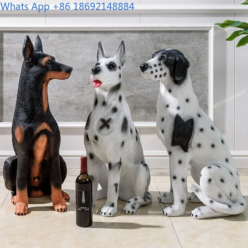 European Style Creative Home Living Room Decorations Resin Simulation Dog Model Display Dalmatian Dog Ornaments