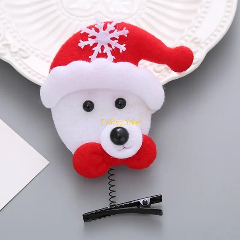 N58F Cartoon Christmas Hairpins Hot Girls Glitter Sequins Hair Clip Festival Hair Clip for Kids Braids Hair Clip