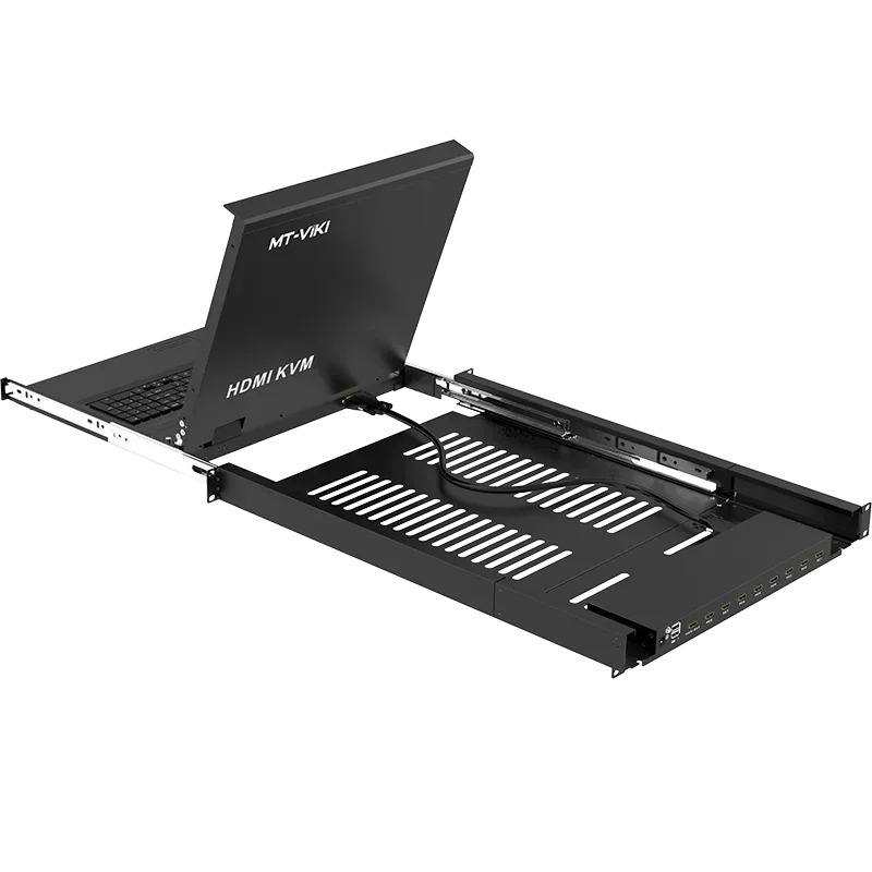 متوفر في المخزون 17.3 بوصة LED HDMI KVM وحدة تحكم 8 منافذ، MT-VIKI 1920*1080 درج KVM لرف الخادم 1U 19 بوصة، 17.3 بوصة LCD HDMI KVM #4