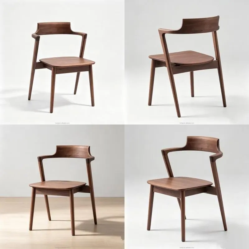 HR-9907 Solid Ash Wood Dining Chair Modern Simple Armchair for Restaurant Home Furniture