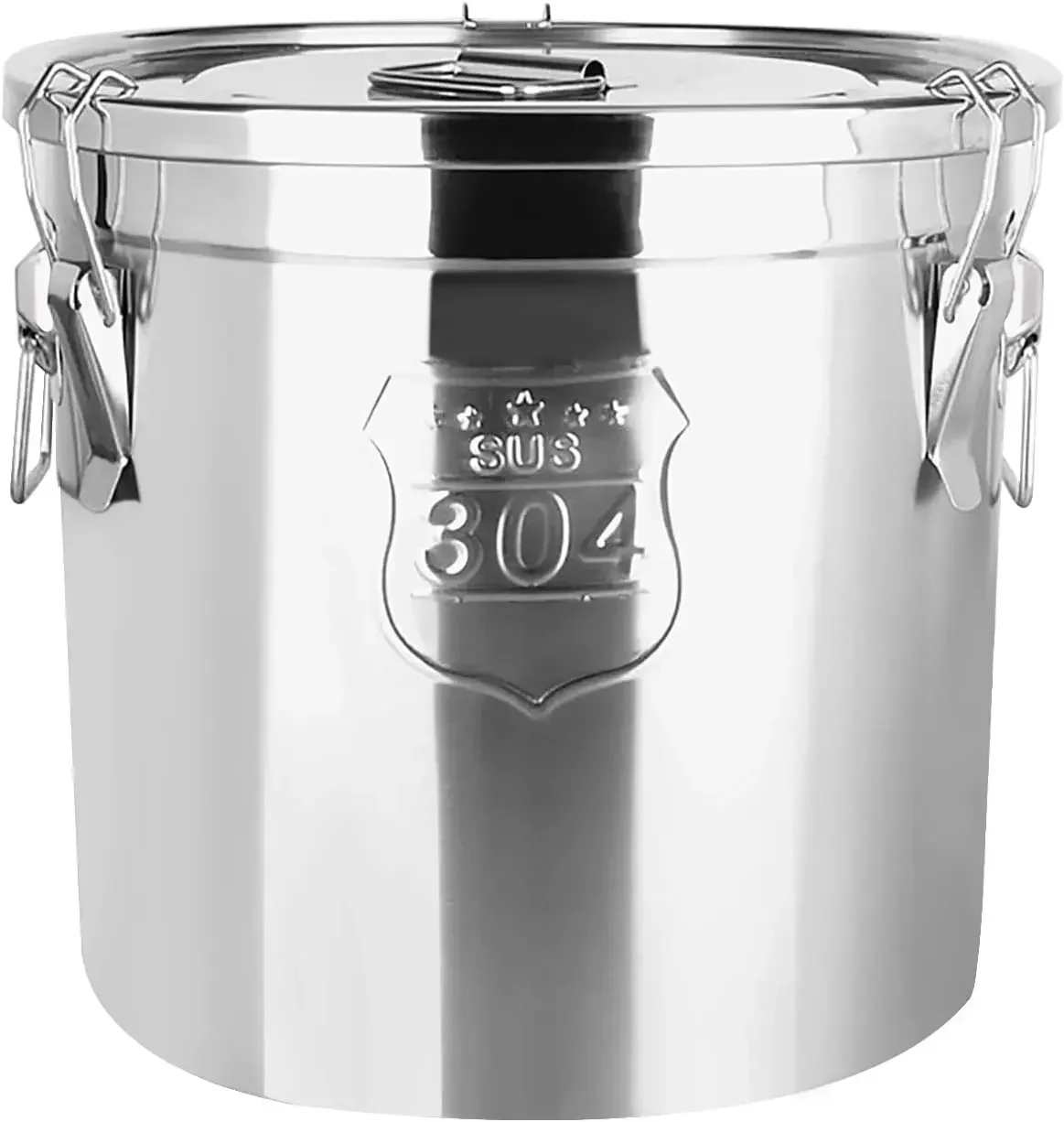 

12L/2.64gal Stainless Steel Airtight Canister, Food Storage Canisters with Airtight Lid&Locking Clamp