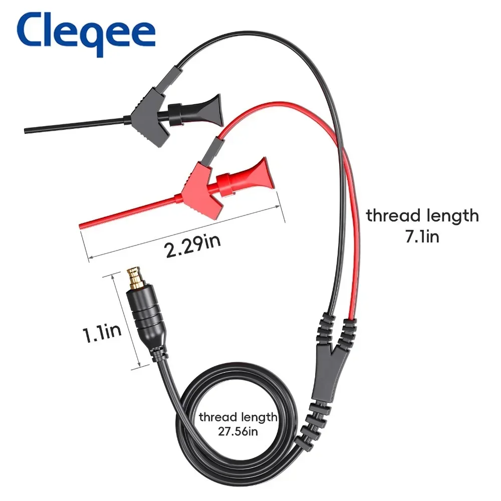 Cleqee MCX-C แบบพกพา Mini Pocket Oscilloscope ขอบเขตอุปกรณ์ MCX Test Probe Hook คลิปทดสอบสําหรับ DS202 DS203 DSO201