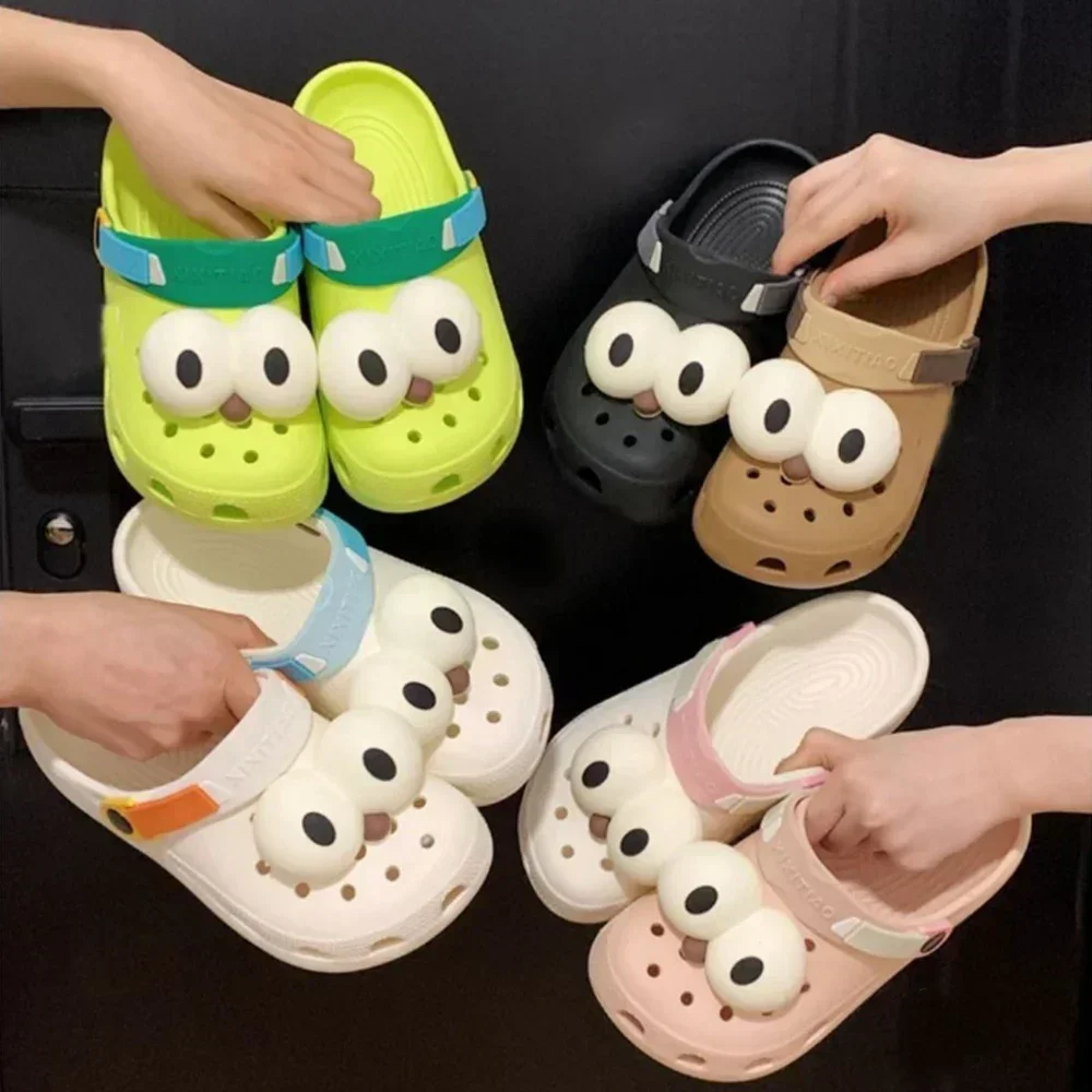 

2pcs Fun Big-Eye Shoe Charms - Clogs Sandals Decoration Transform Your Style With DIY Shoe Decor, Durable PVC Accessories