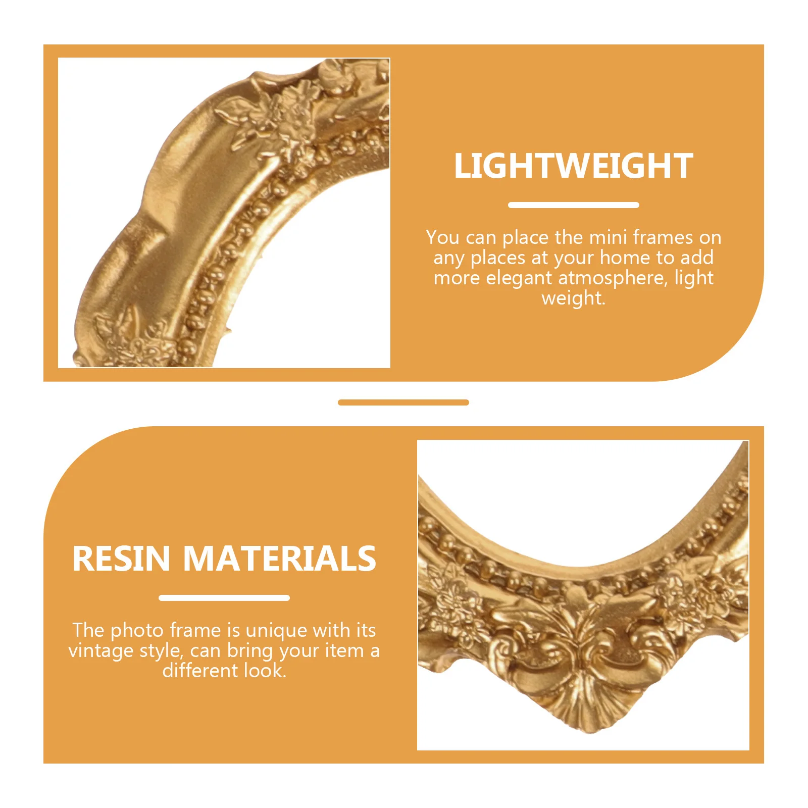 

5pcs Mini Picture Frames Resin Vintage Photo Frame For Jewelry Display Decorative Small Frames Diy Props Bulk Craft Ornament