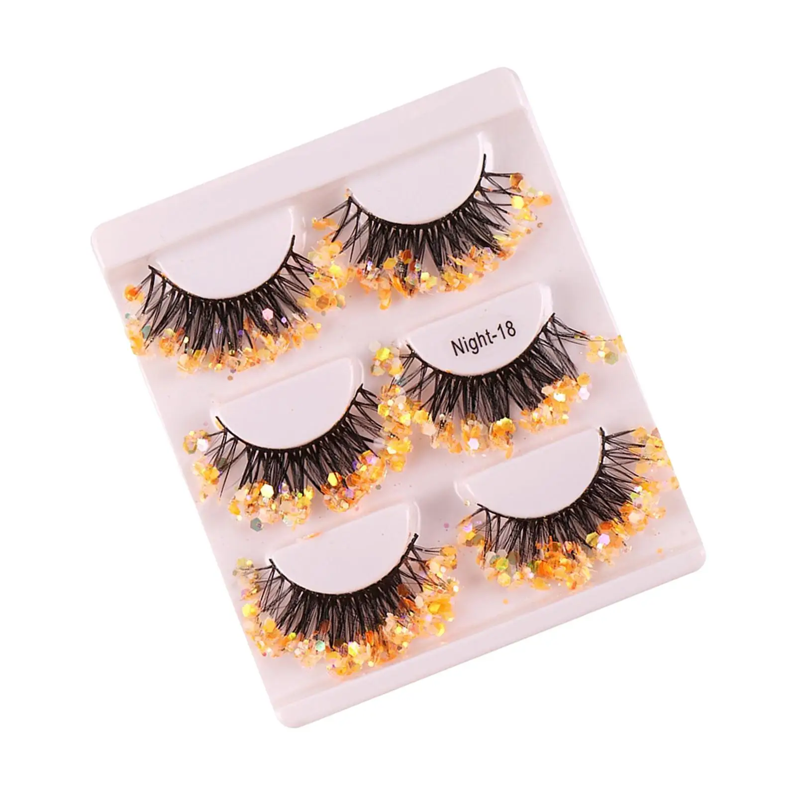 3 Pairs Bright Glitter False Eyelashes Decorative Fun Eyelashes for