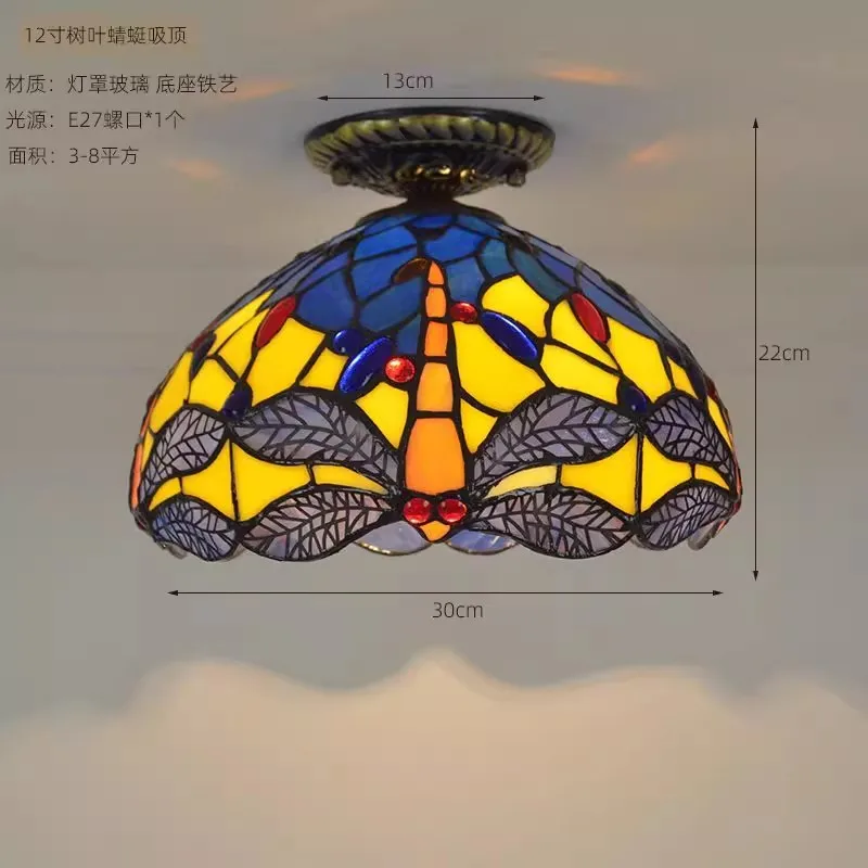 

Retro ceiling light porch Mediterranean bedroom dining living room simple Nordic lamp pendent ceiling light chandeliers