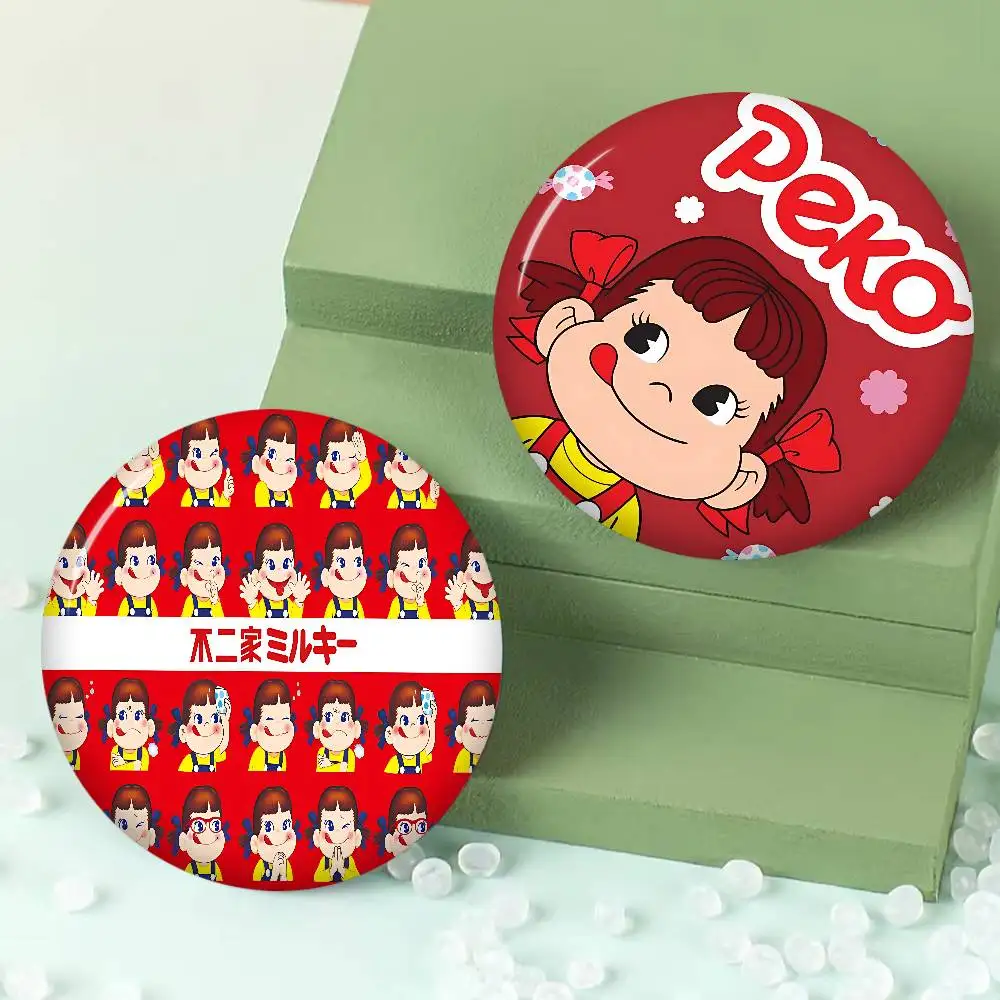 Cute Mliky Peko-Chan Girl Anime Brooches Cute Cartoon  Badge Jacket Jeans Lapel Pin Gift Accessorie