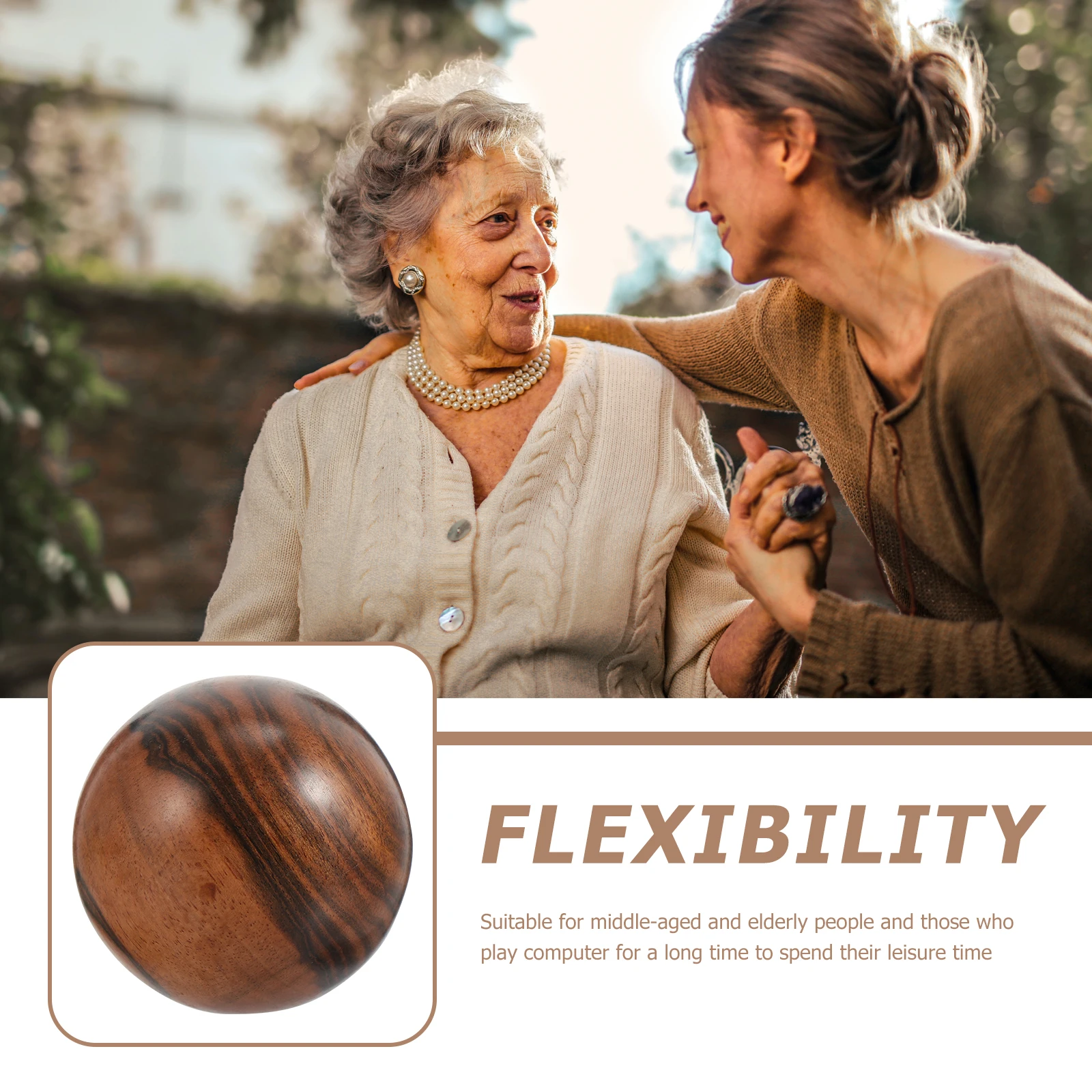 

2 шт. деревянных массажных мячей для рук, для акупрессуры, снятия стресса, декомпрессии, для пожилых людей, для мышц