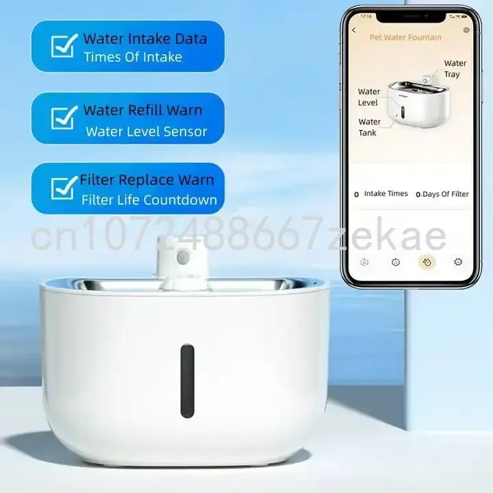 Smart Wireless Cat Dog Water Dispenser APP Control Automatic Cat Fountain Cat Water Bottle 3L Factory