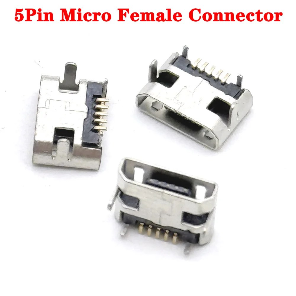 Micro USB 5Pin Female Connector Port Jack Solder Plug SMD SMT Android Phone Data Charging Socket USB DIY Repair Adapter