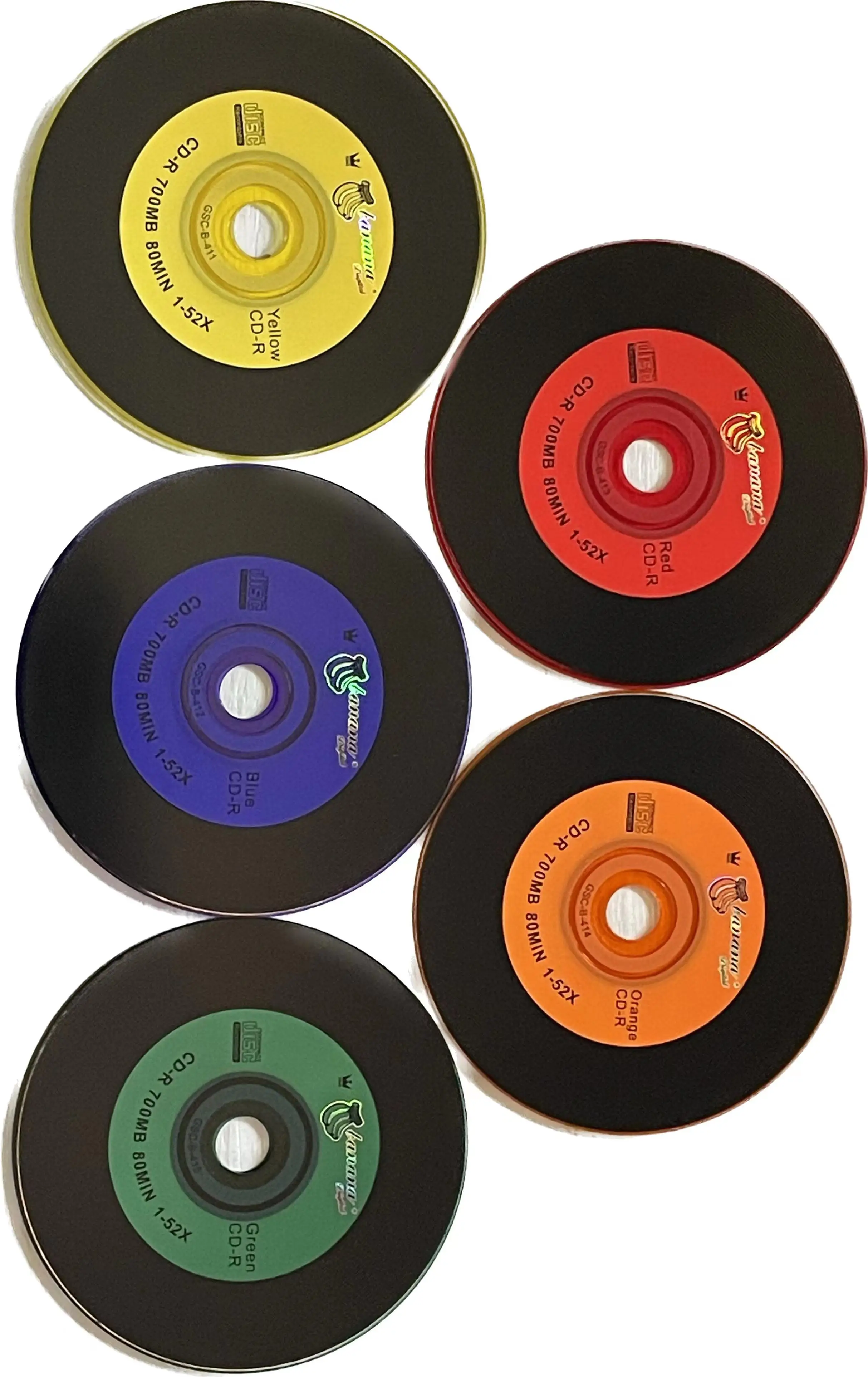 Wholesale 5 Discs Limited Multicolor Grade A 700 MB 52x Blank Black Printed CD-R Disc
