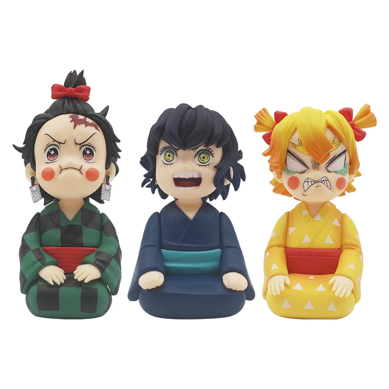 Kamado Tanjiro Agatsuma Zenitsu Hashibira Inosuke Anime Figuur Creatieve Figuur Model Decoratie Ornamenten Speelgoed Verrassing Gift