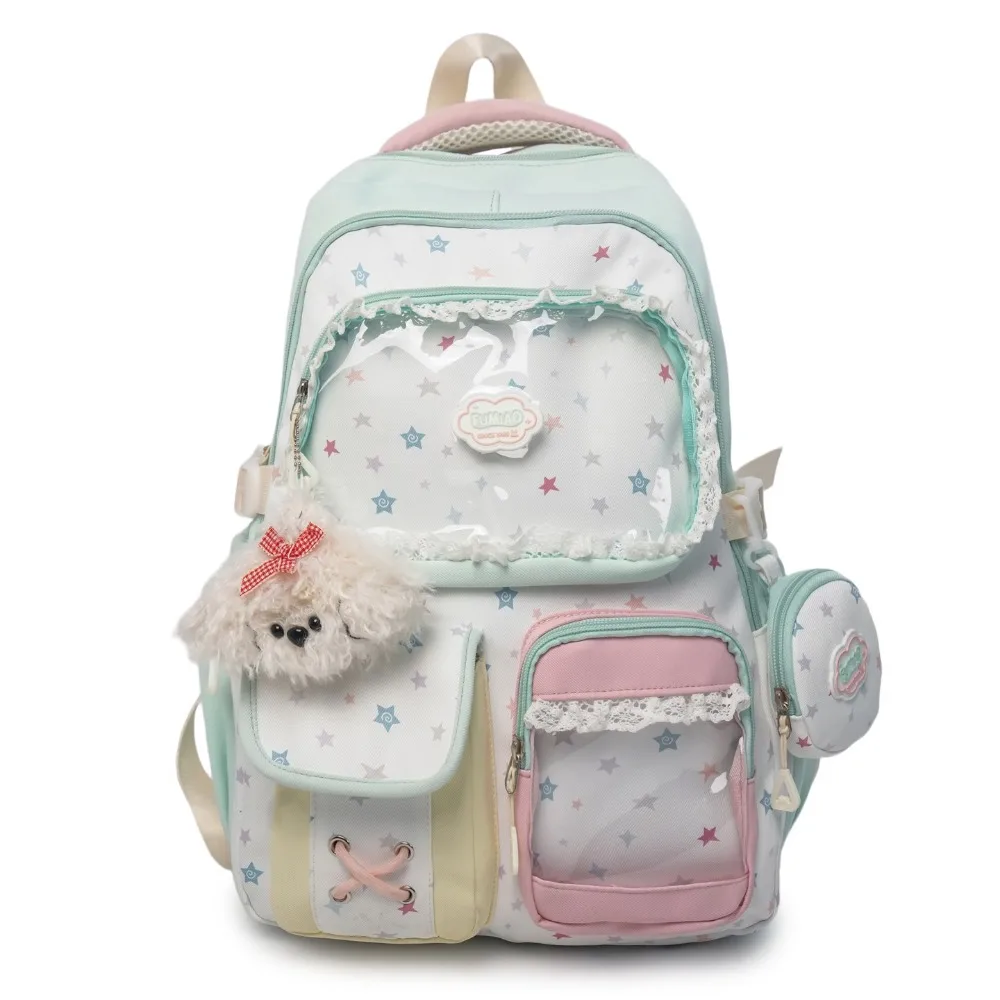 

New with Pendent Cutecore Backpack Aesthetic JK Shoulder Bag Y2k Bookbag Bags Daypack