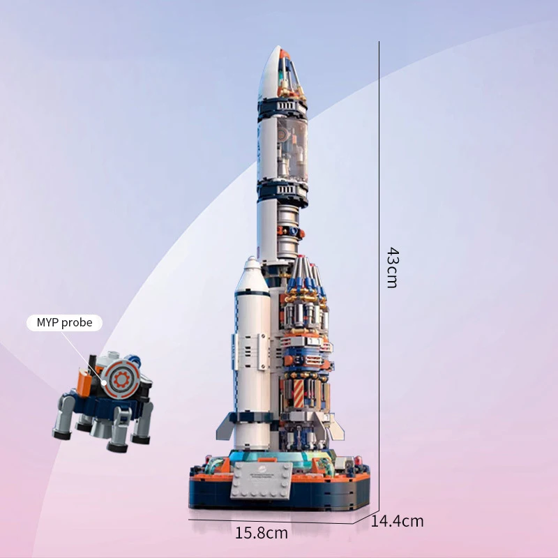 JK8501 800+Pcs-Bricks Exploration Space Series Collection Version Dawn 5 Rocket Model Building Blocks/Birthday Gift For Boys