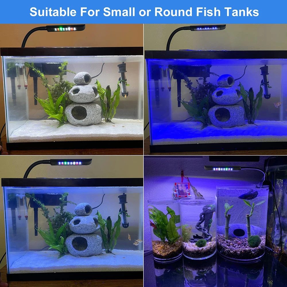Small Aquarium Led Light, Multicolor Led Fish Tank Light For