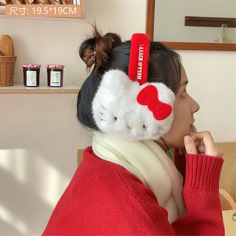 Sanrio hello kitty ear muffs Female ear protection cartoon cute winter matching with good looks to keep warm Kawaii Warm ears