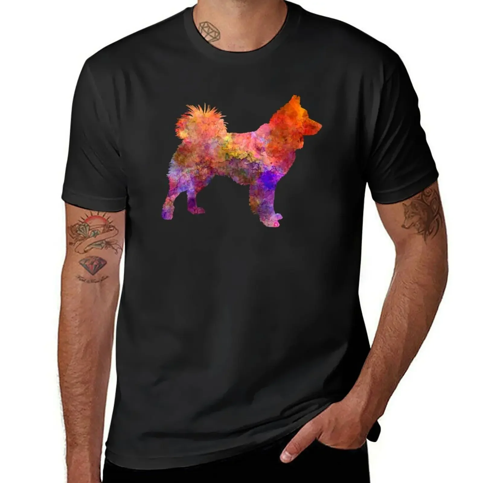 

Icelandic Sheepdog in watercolor T-Shirt summer clothes vintage graphic tee shirts graphic heavy weight t shirts for men