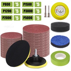 33/30/15PCS 3/2inch Sanding Discs Pad Sandpaper Abrasive for Car Headlight Repair Restoration Wheel Polishing Wood Sanding Paper