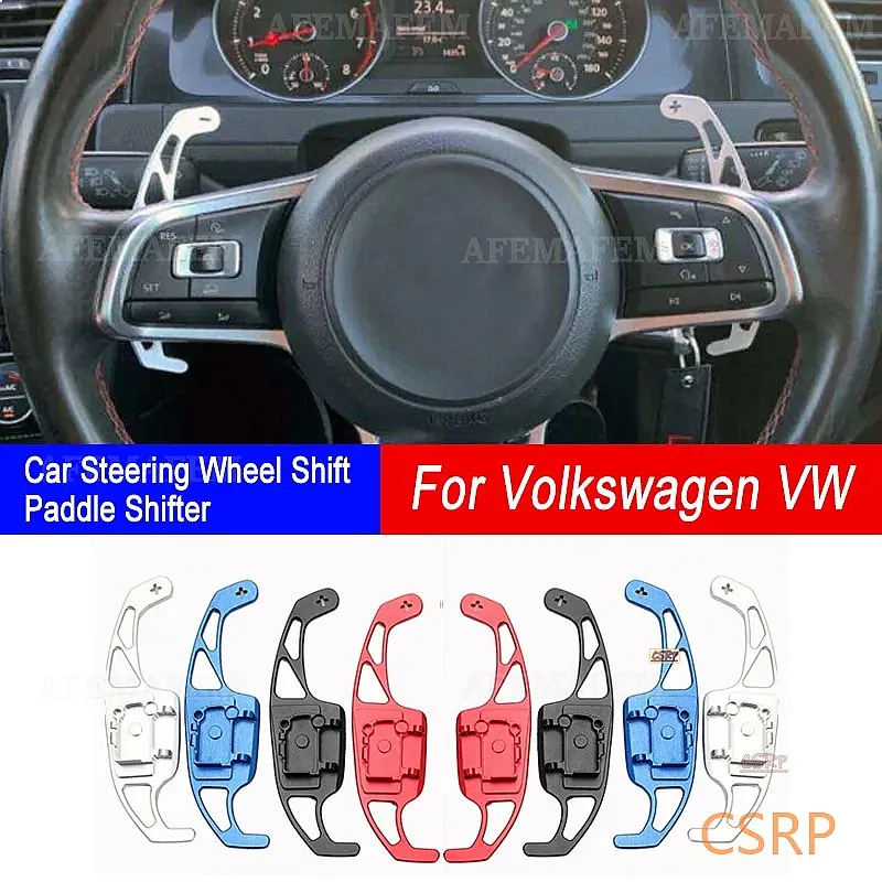 For Volkswagen VW GOLF GTI R GTD GTE MK7 7 POLO GTI Scirocco Tiguan Rline PASSAT T-ROC Aluminum Car Steering Wheel Shift Paddle