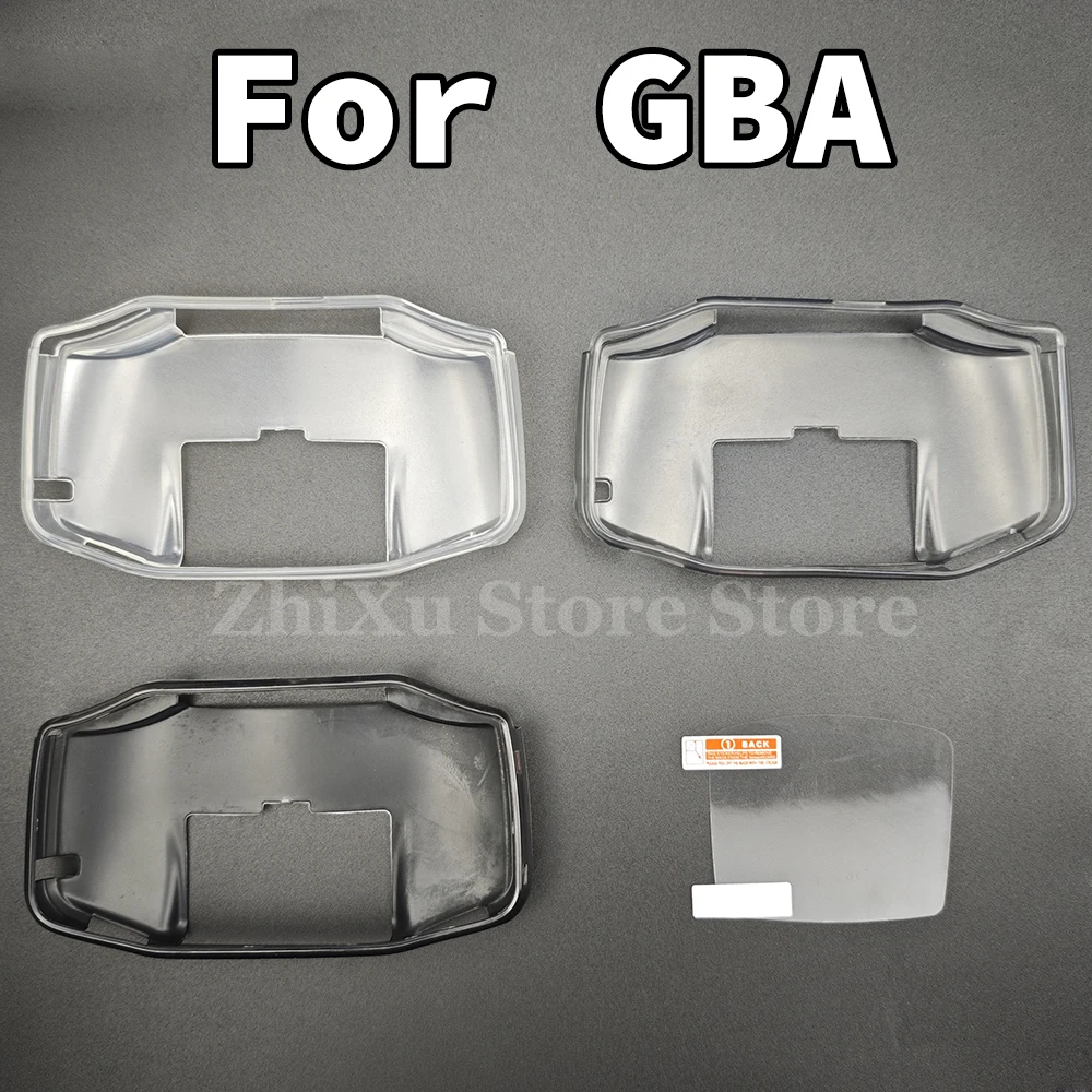 1 Set TPU Transparent Gamepad Protective Case For GBA Console Protection Clear Shell Case Cover with screen film