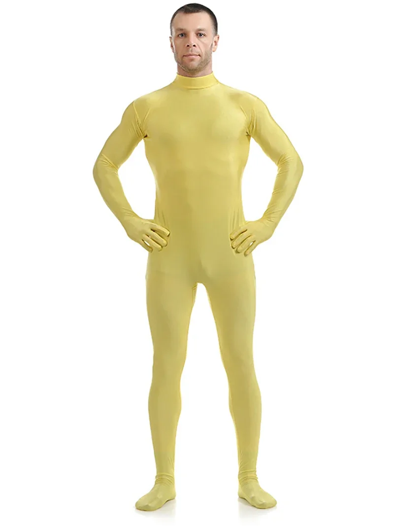 Tight Fitting Bodysuit Women Men Adult Exposed Headless Rubber Solid Lycra Full Body Zentai Pole Stage Performance Clothes