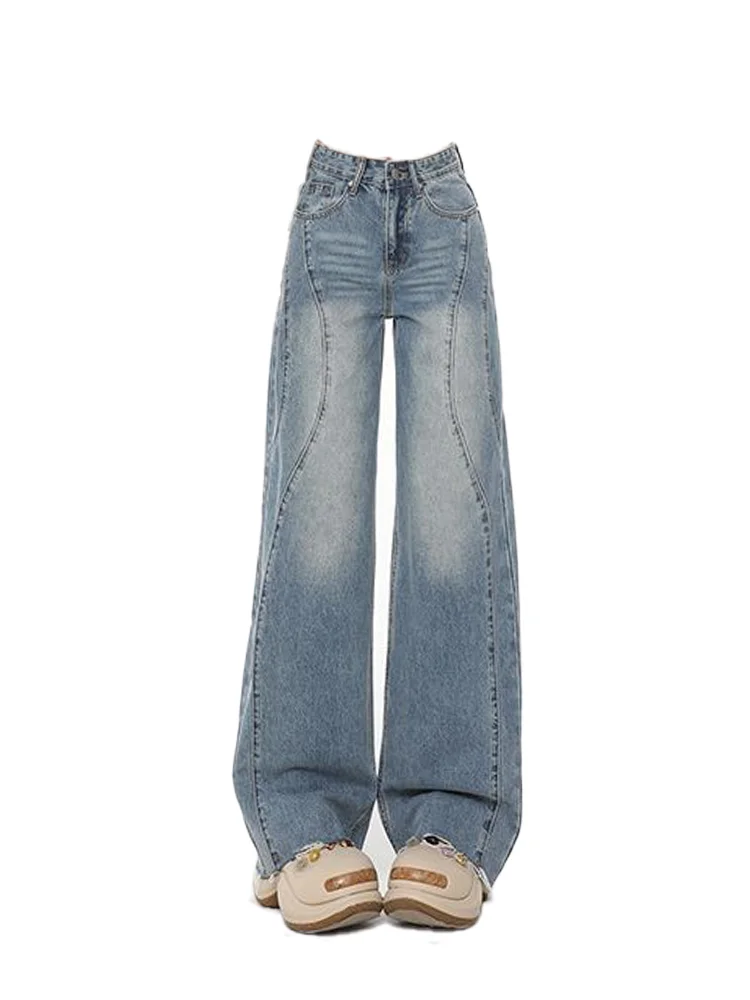 

Women's Blue Cargo Baggy Jeans Y2K American High Street 90S Harajuku Aesthetic Vintage Jeans Pants Trousers Clothing 2025 New