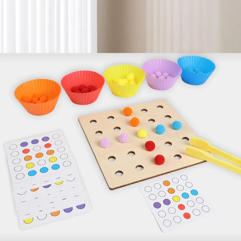 Ensemble de pratique à Clip, puzzle, matériaux quotidiens, jouets de coordination œil-main, éducation précoce, classification des couleurs
