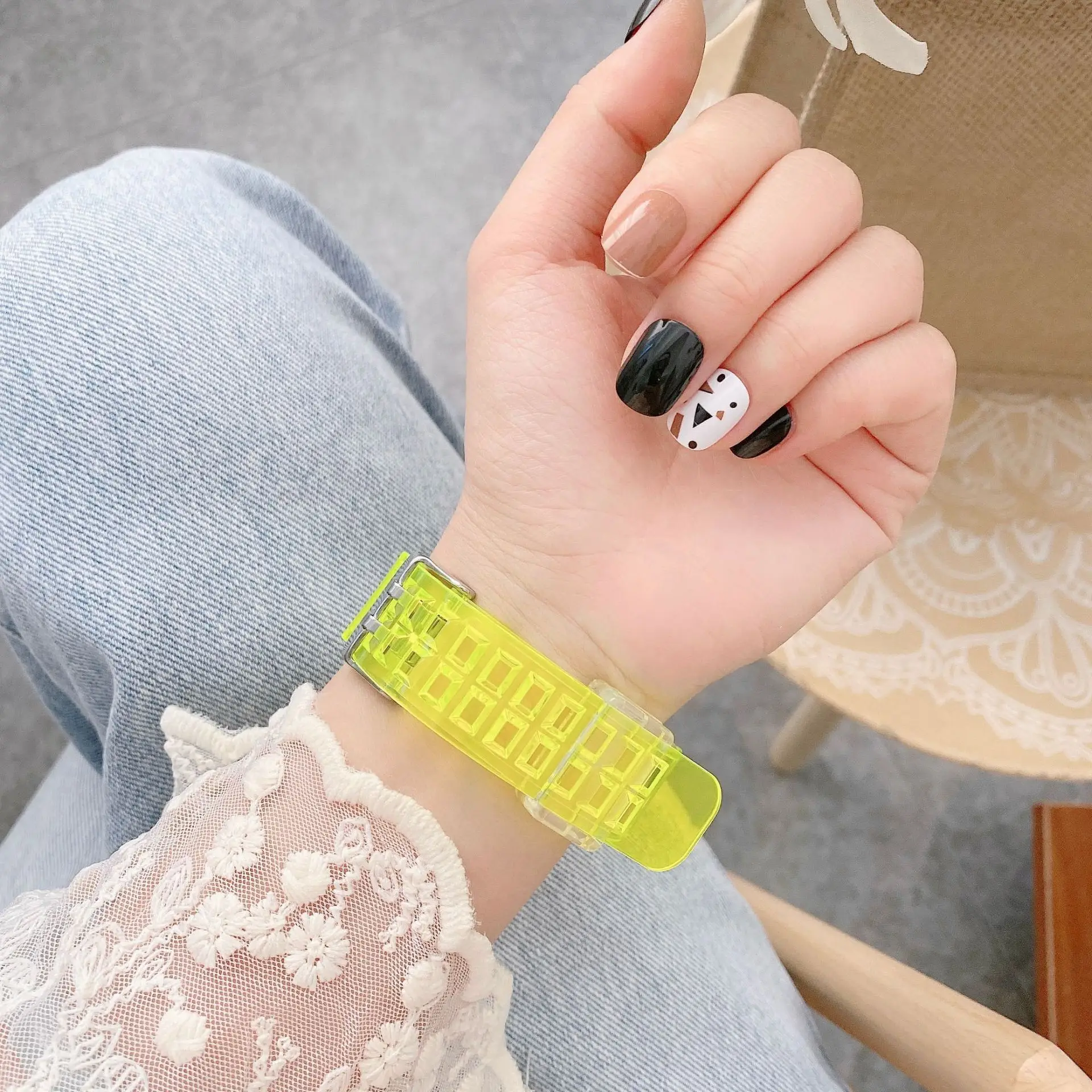 Huawei Watch Fit/Fit2 TPU スタイリッシュな氷河クリアストラップ用の統合された透明ストラップスーツ