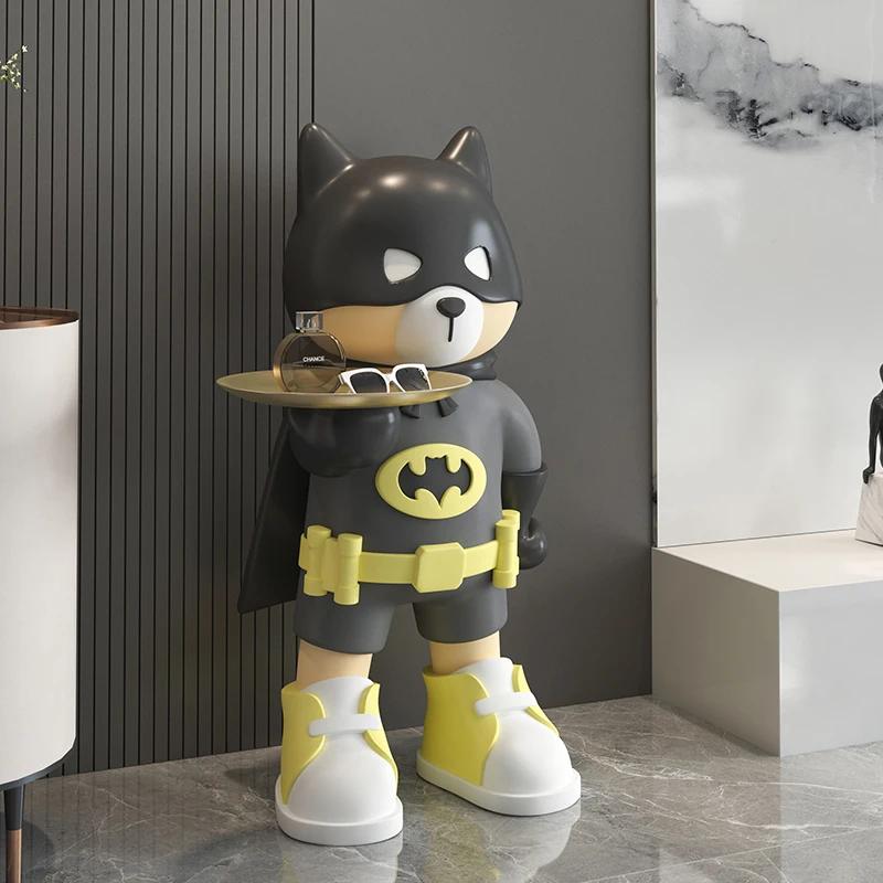 Home Decor Floor Decoration Sculpture Creative Bat Bear Large The Tray in the Living Room Holds Fashionable Doll Ornament Statue